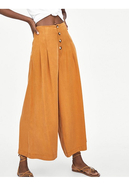 Orange Pure Color Decorated Pants Orange Pure Color Decorated Pants