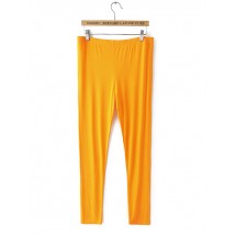 Orange Pure Color Decorated Pants