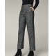 Gray Grids Pattern Decorated Pants