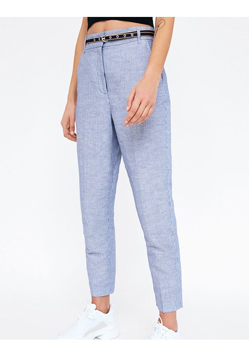 Blue Stripe Pattern Decorated Pants Blue Stripe Pattern Decorated Pants