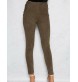 Olive Green Pure Color Decorated Trousers