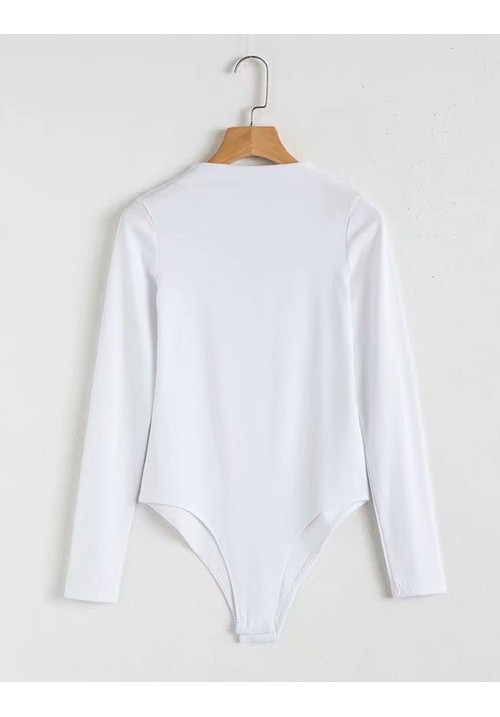 White Pure Color Decorated Jumpsuit White Pure Color Decorated Jumpsuit