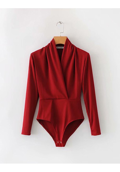 Trendy Red Pure Color Design Slim Jumpsuit Trendy Red Pure Color Design Slim Jumpsuit
