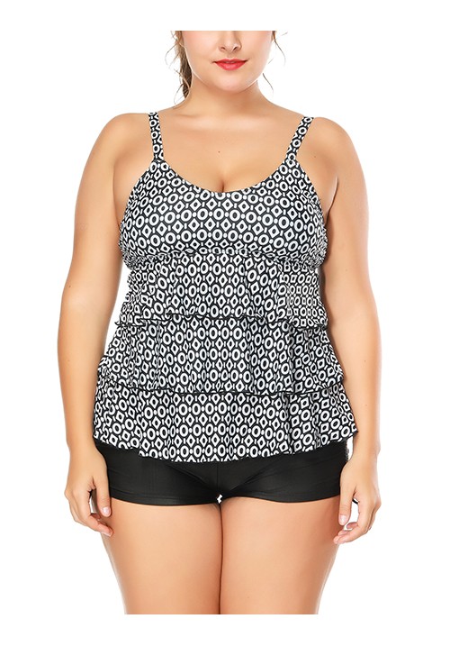 Black Color Matching Decorated Swimwear Black Color Matching Decorated Swimwear