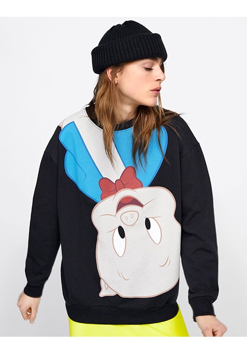 Black Pig Younger Print Sweater Black Pig Younger Print Sweater