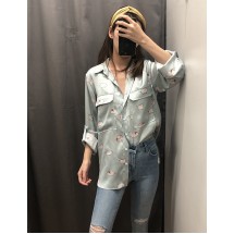 Blue Pig Print Shirt