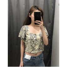 White Feifei Sleeve High Waist Short Top